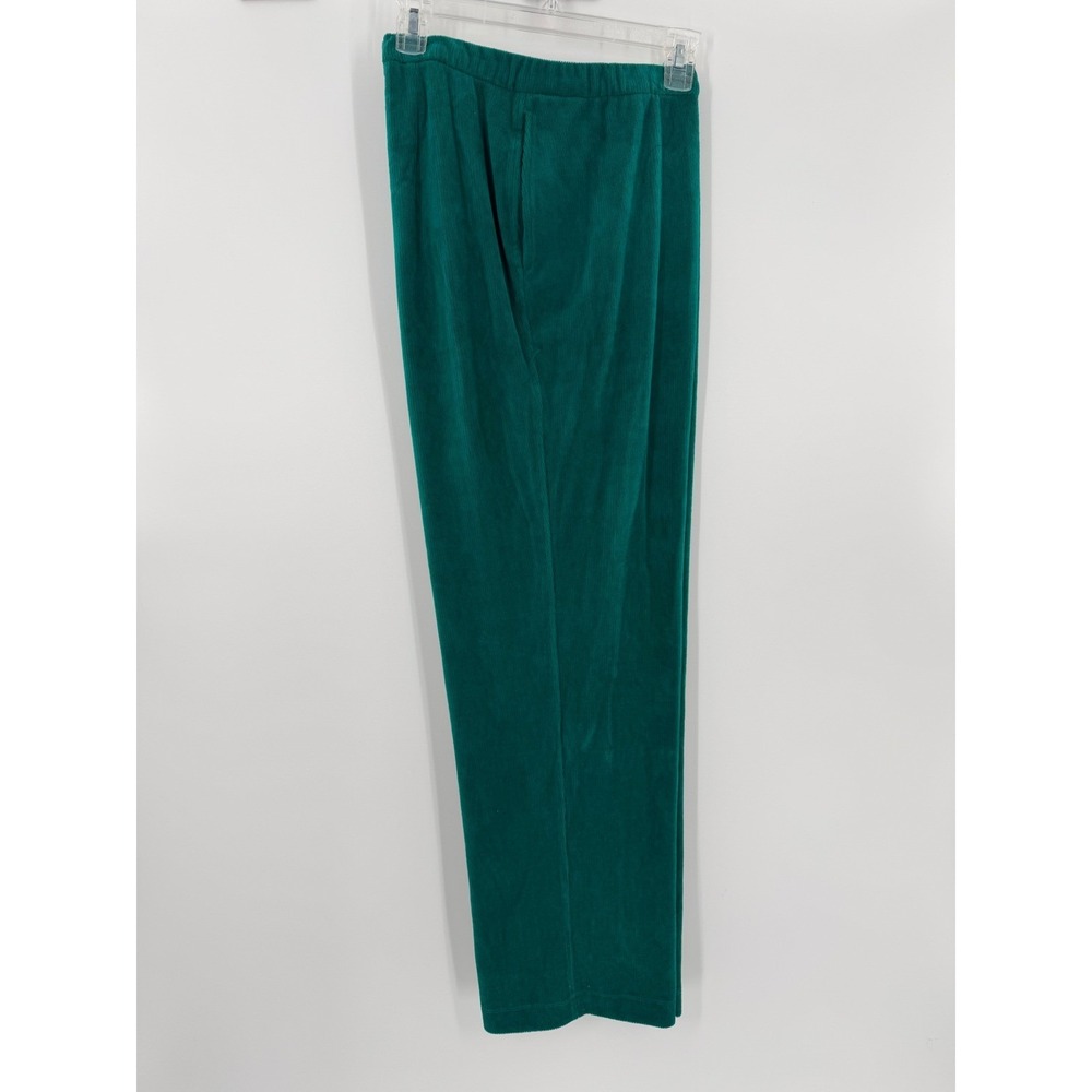 Allison Daley Teal Green Corduroy Pants Womens 16 Elastic‎ Waist Straight Leg - Picture 4 of 7
